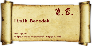Misik Benedek névjegykártya